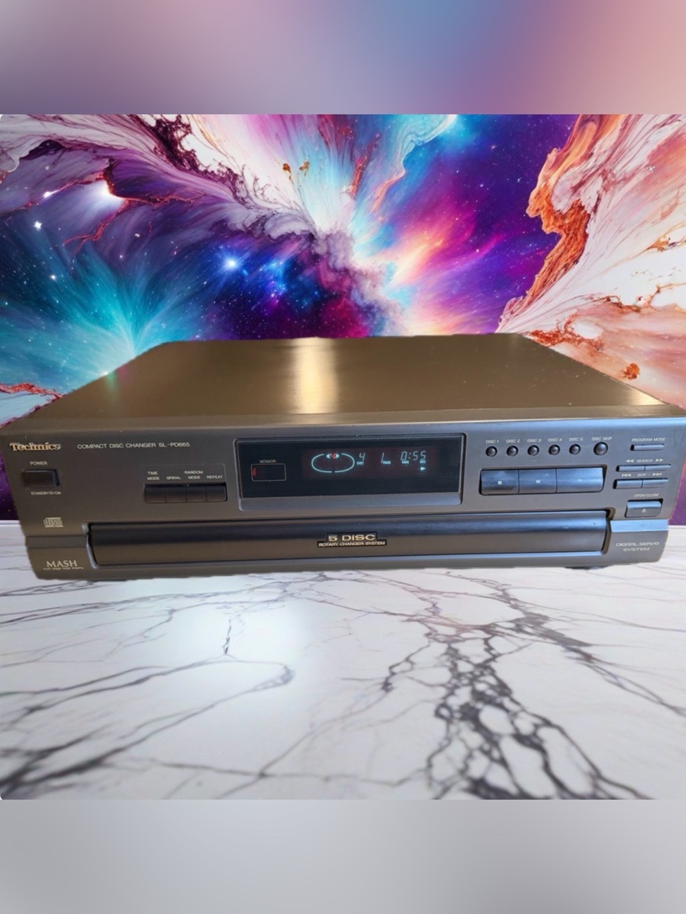 Technics SL-PD665 MASH 5-Disc CD Changer Player Vintage Tested Working